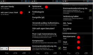 Konfiguration der App ConnectBot